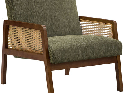 Accent Chair, Upholstered Seating For Living Room Or Bedroom - Green