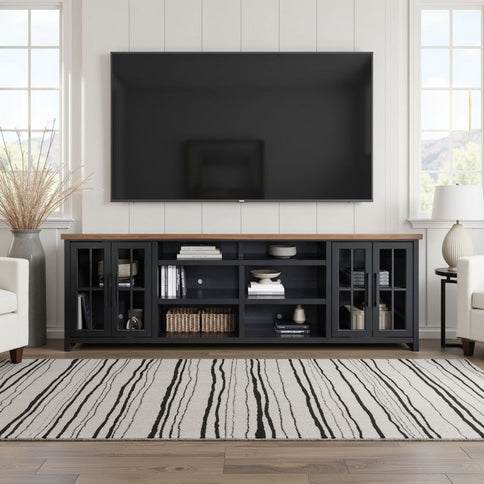 TV Stand Console For TVs Up To 100" - Black / Whiskey