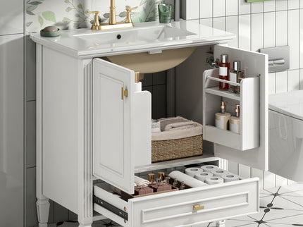 Freestanding Vanity With 1 Drawer & 2 Soft Close Doors With Door Mounted Storage