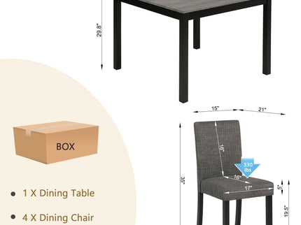 Modern Dining Table Set With Upholstered Chairs For Dining Room