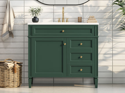 Bathroom Vanity & Top Sink, Modern Bathroom Storage Cabinet With 2 Drawers And A Tip-Out Drawer