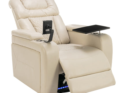 270 Degree Swivel Power Recliner With Tray Table, Phone Holder, Cup Holder, USB Port