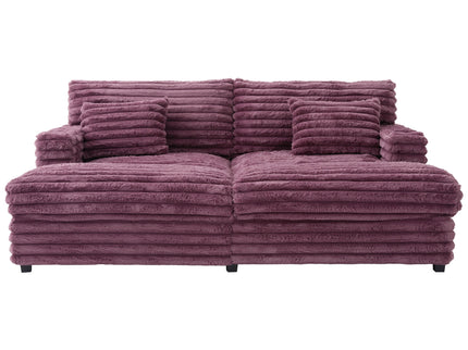 Oversized Double Chaise Lounge Sofa Bed With USB Ports And Cup Holders