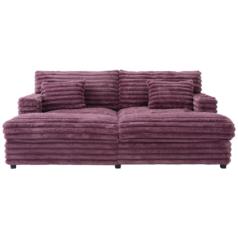 Oversized Double Chaise Lounge Sofa Bed With USB Ports And Cup Holders