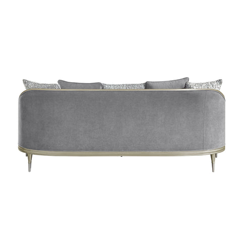 Fernando - Sofa With 5 Pillows - Champagne / Gray