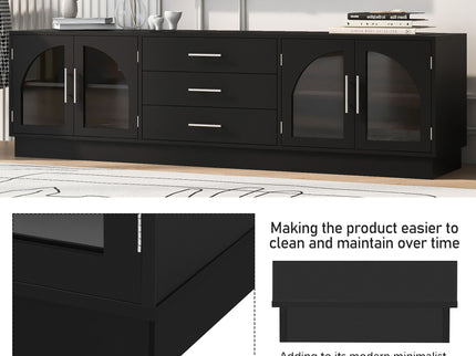 Modern Minimalist TV Stand, Entertainment Center Media Console Cabinet With Adjustable Shelves For Living Room