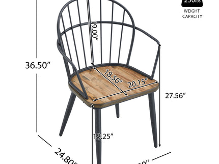Contemporary Indoor Dining Set With Metal Legs, Birch, And Metal - Black / Natural