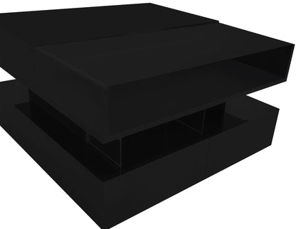 Lift Top Coffee Table With 2 Drawers, Hidden Space And LED Lights For Living Room