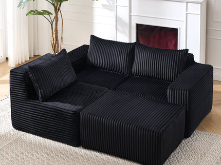 L - Shape Modern Minimalist Modular Sectional Sofa, Upholstered Cloud Couch With Deep Seats