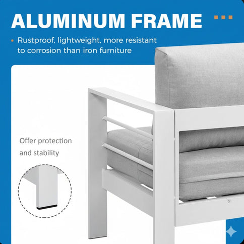 Outdoor Patio Set, All-Weather With Thick Cushions