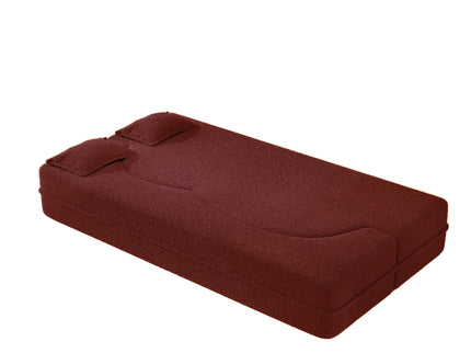 Modern Floor Sleeper Sofa Bed With 2 Pillows, Convertible Twin Size Folding Mattress For Living Room
