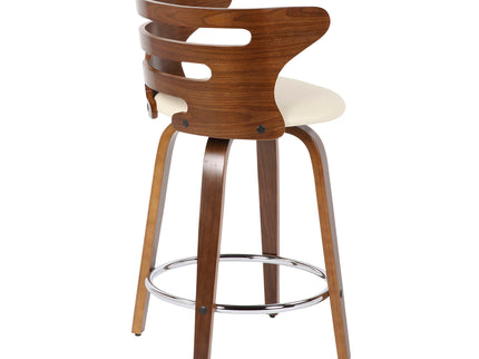 Cosini - Mid Century Modern Fixed Height Counter Stool With Footrest With Swivel (Set of 2)