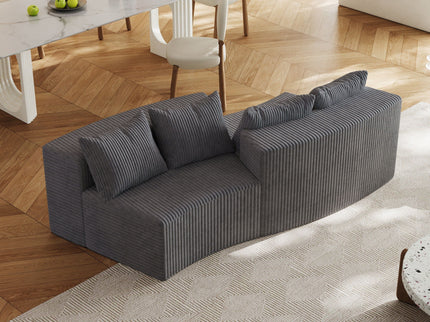 Curved Sectional Sofa With 4 Pillows, Modular Semi Circular Design