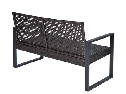 4 Piece Patio Furniture Set With Acacia Wood Table Top And Cushions