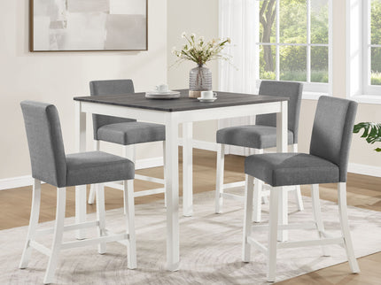 5 Piece Counter Height Table Set With 4 Chairs
