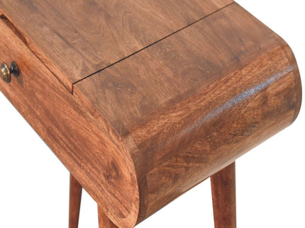 Mini Dressing Table With Foldable Mirror - Caramel