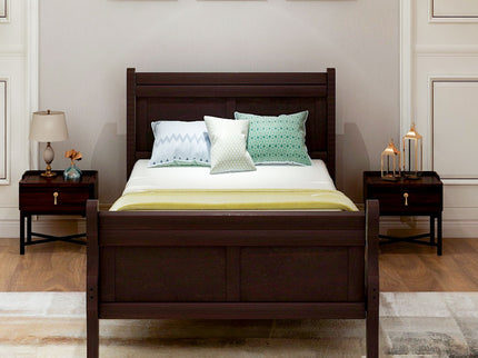 Platform Bed Frame Mattress Foundation Sleigh Bed With Headboard / Footboard / Wood Slat Suppor