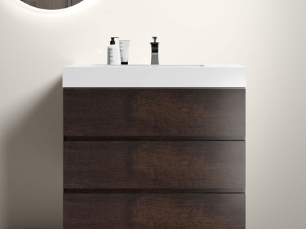 Alice - Bathroom Vanity With Large Storage Freestanding Bathroom Vanity, Sink For Modern Bathroom, One-Piece Sink Basin Without Drain And Faucet