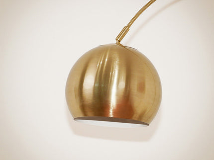 Oasis - Long Arm Gold Adjustable Floor Lamp With Round Marble Base - Gold / White Marble
