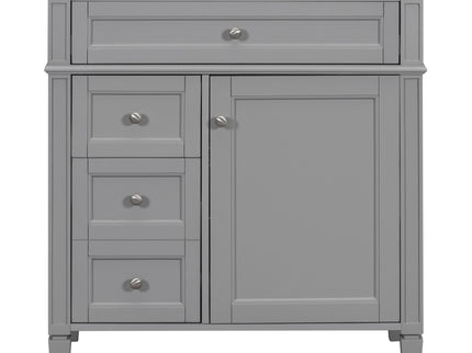 Bathroom Vanity With Top Sink, 2 Drawers And Tip Out Drawer, Rectangular Design