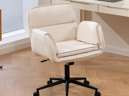 Criss Cross Swivel Desk Chair With Adjustable Armrests & Wheels For Home Office