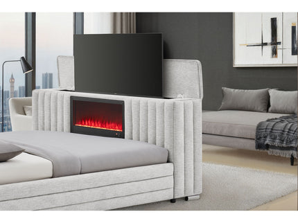Elliot - Bed With Immersive Sound, LED Lighting, Fireplace Footboard, TV Lift