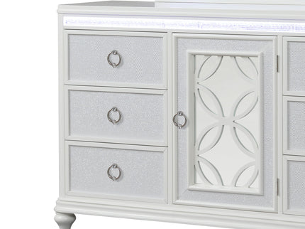 Abigale - 6 Drawer Dresser With LED (Includes Dresser Only, Mirror Not Included) - White