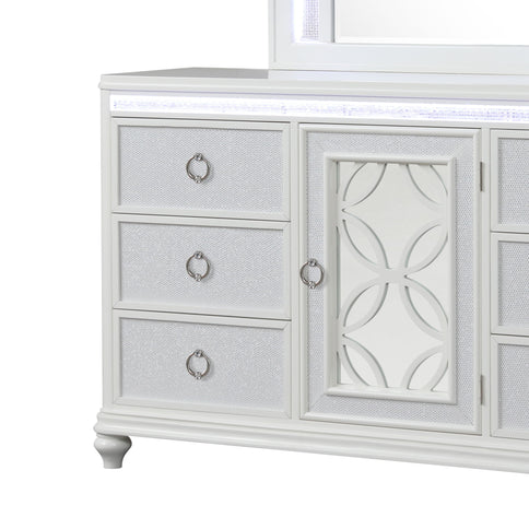 Abigale - 6 Drawer Dresser With LED (Includes Dresser Only, Mirror Not Included) - White