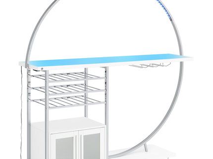 Casey - 2 Door Home Bar Storage Bar With Customizable Lighting - White