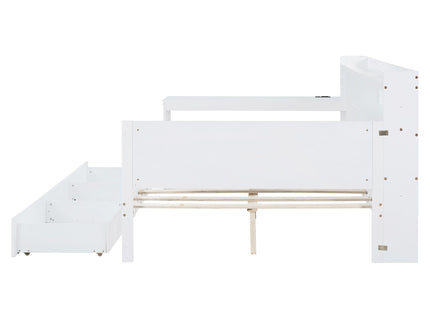 Daybed With 3 Drawers USB Ports And Desk
