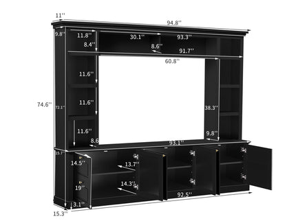All-In-One TV Stand With Bookcase For TVs Up To 70"