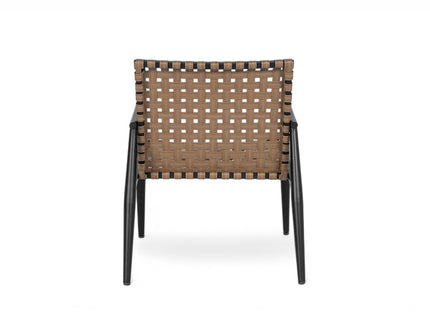 Outdoor Chat Set, 2 Chairs & Side Table - Black / Brown