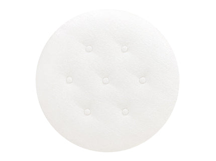 Yolanda - Round Upholstered Accent Ottoman - Almond White