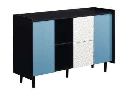 Modern Sideboard Buffet Cabinet With Doors And Unique Panel Styling