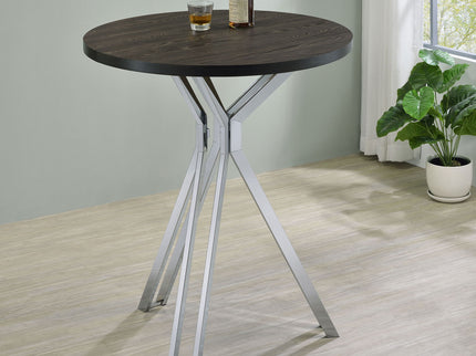 Edgerton - Round Height Bistro Bar Table - Dark Oak