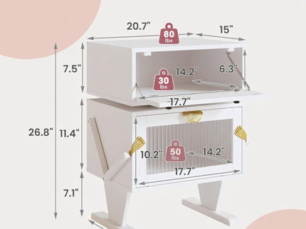 Robot LED Nightstand With 360° Rotating Drawer
