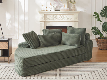 Semi Circular 2 In 1 Sofa Bed With Neck Pillow And Throw Pillows