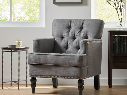 Harrison - Tufted Club Chair With Button Tufted Back And Birch Wood Legs