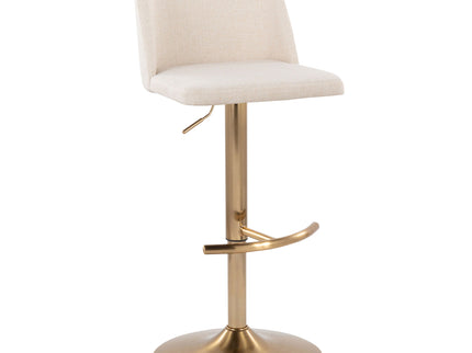 Toriano - Contemporary Adjustable Barstool With Swivel With Rounded T Footrest (Set of 2)