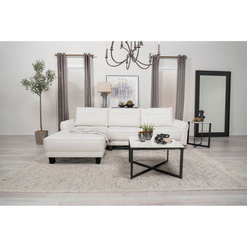 Granholm - Upholstered Curved Arm Sectional Sofa - White