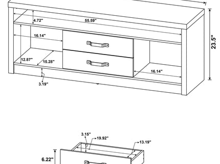 Bergeron - 2 Drawer TV Stand - Driftwood
