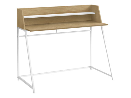 Computer Desk For Home Office, Laptop, Storage Shelves, Marble Look Contemporary & Modern