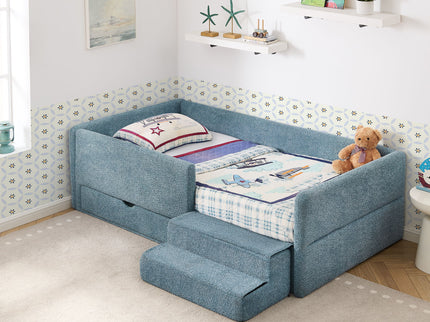 Safe Kids Bed With Guardrails And Storage
