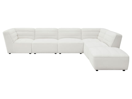 Nevve - 6 Piece Upholstered Tufted Sectional - Ivory