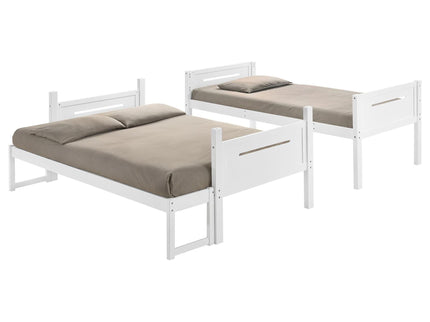 Bunk Bed With Built In Ladder, Safety Guardrails And Angled Access Step