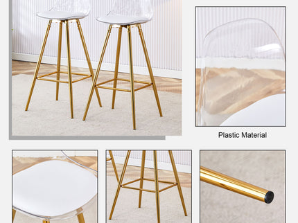Stylish Upholstered Bar Chairs With Metal Leg