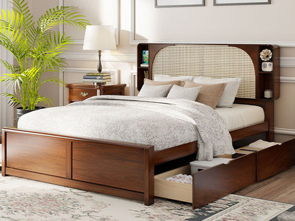 Headboard Bed With 2 Drawers And Trundle