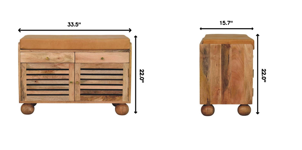 Shutter Shoe Rack With 2 Drawers - Beige