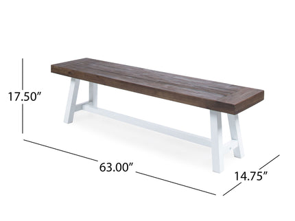 Tranquilizer - Outdoor Acacia Wood Bench With Slat Panel Design