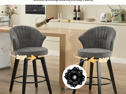 Wing Back Swivel Bar Stools (Set of 2)